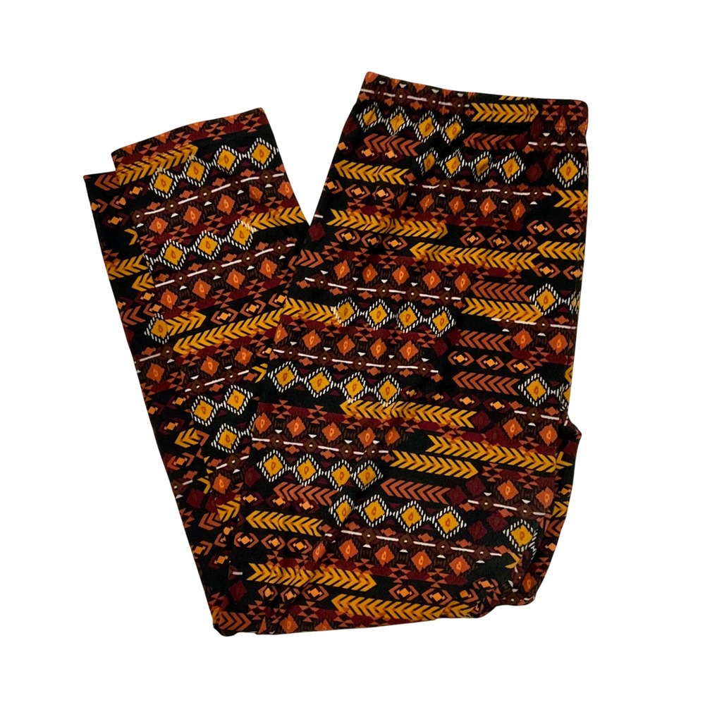 No Boundaries XL Southwestern Print Leggings Harvest Aztec Tribal High Waist Boo